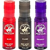 Beverly Hills Polo Club Men's Luxury Body Spray Gift Set - 3 x 3oz Designer Cologne Scents for Dynamic Freshness, Confidence & Active Lifestyles | Gold Collection Ideal for Gifting
