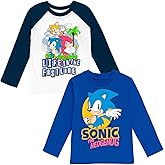 SEGA Sonic The Hedgehog Tails Knuckles 2 Pack T-Shirts Little Kid to Big Kid