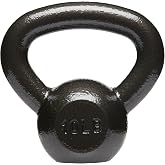 Amazon Basics Cast Iron Kettlebell for Strength Training, Textured Wide Handle, Black
