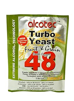 ALCOTEC Turbohefe 48H ? Spezial Frucht & Korn ? 14% in 36 Stunden ? 20% in 4 Tagen