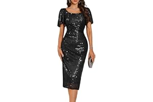 BeryLove Women Sequin Cocktail Formal Party Dress Sparkly Classy Evening Dresses