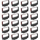 24-Pack ERC-30 ERC-34 ERC-38 B/R Ribbon Cartridges Black and Red Ink | Replacement for Epson ERC30/34/38, TM-U220, BTP-M300, GRC-220BR Printers, Individually Sealed for Longevity
