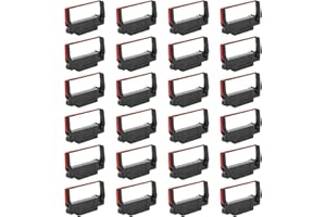 24-Pack ERC-30 ERC-34 ERC-38 B/R Ribbon Cartridge Black and Red Ink Replacement for Epson ERC30/34/38, TM-U220, BTP-M300, GRC