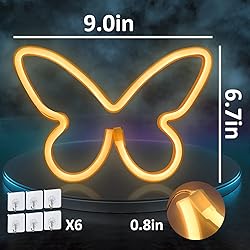BRIGHTDECK 3 Pcs Butterfly Neon Signs, Neon Light