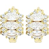 Sparkly Crystal Huggie Hoop Earrings, Tarnish Resistant 18k Yellow Gold Filled