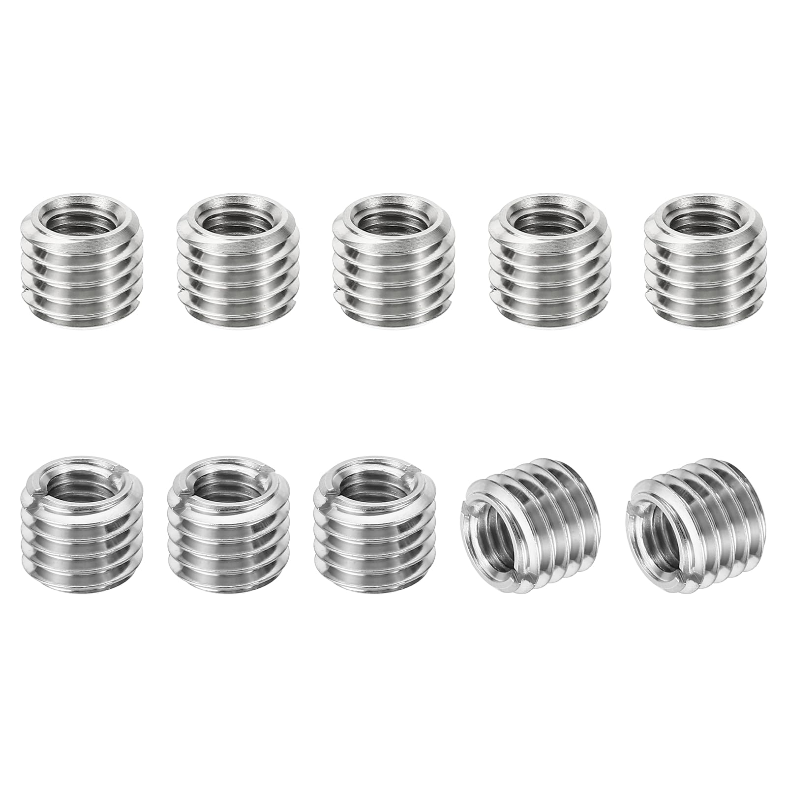 PATIKIL Thread Adapters Sleeve Reducing Nut, 10 Pc M12*1.75 Male to M8*1.25 Female Repairing Insert Nut Screw Reducer Conversion Stainless Steel Fastener 10mm โ image 1