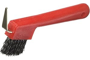 Partrade 245855 737 Hoof Pick with Brush, 7", Red
