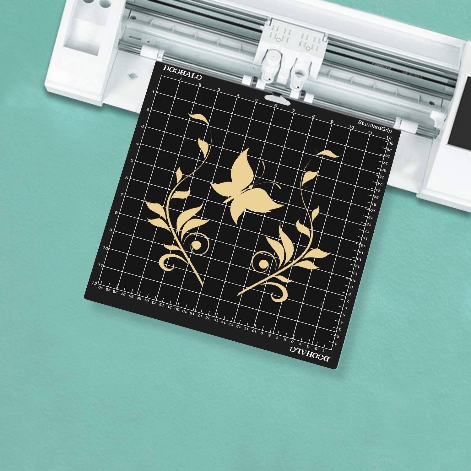 DOOHALO Cutting Mat Compatible with Cricut Explore Air2/One Maker Smart Cutting Machine Expression 12 X 12 inch 3 Pack Replacement Adhesive Vinyl Mats Black Color Standard Grip Cutting (Black)