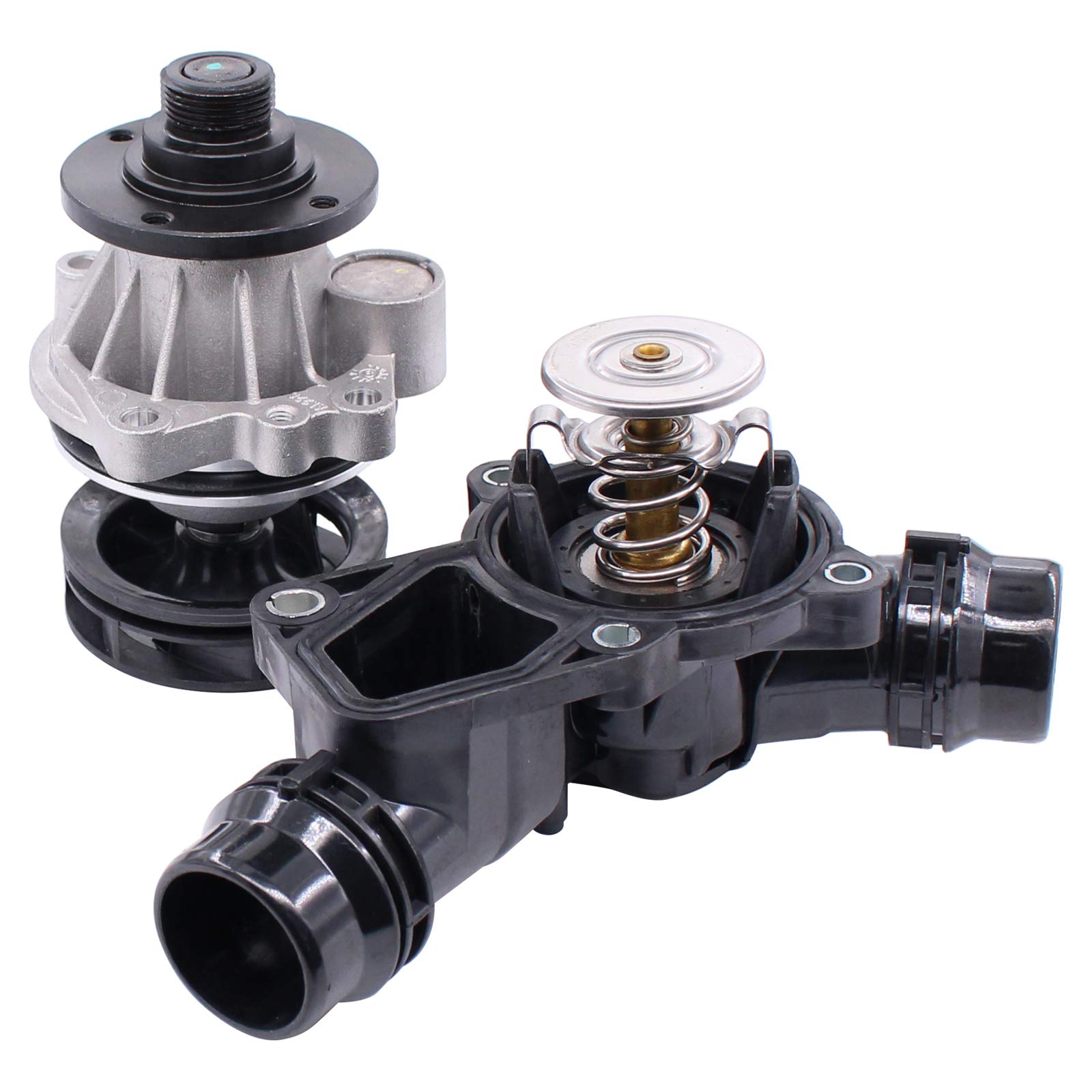 Photo 1 of NewYall Engine Water Pump and Thermostat Housing Assembly with Gasket Kit for 320i 325i 325xi 330i 330xi 525i 530i 323Ci 328Ci 323i 328i 528i 325Ci 330Ci 330Ci 330i X3 X5 Z3 Z4