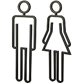 HQLESHUI Acrylic Adhesive Backed Men's and Women's Bathroom Sign, Bathroom Door Signs, Restroom Signs for Business,Bathroom Signage (Black)