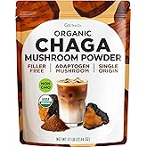 Gya Tea Co Organic Chaga Mushrooms Extract Powder 1.1lb (17.64 Oz) - Superfood for Baking, Tea, Smoothies - Non-GMO, Sugar-Free, Gluten-Free, Vegan Friendly