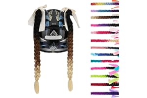 SEGO 1 PCS / 2 PCS Helmet Pigtail Helmet Braids with Detachable Suction Cup with Bowknot Motorcycle Helmet Ponytails Hair Tails Decoretion Many Colors (Helmet not Included)