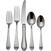 Reed & Barton Hammered Antique 18/10 Stainless Steel 5-Piece Place Setting, Service for 1