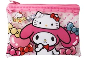 MENBLY 50th anniversary Flat pouch, Cute Vinyl Zipper Pouch, Card Wallet & Case, Kawaii Pouch Bag, 12x7.5x1cm (Pink My-Meloday)