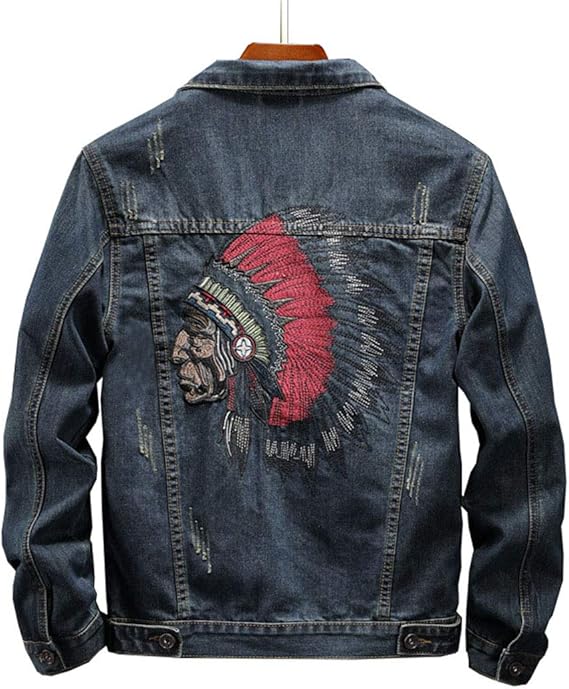 Amazon Noqinhoo デニムジャケット 春秋 Gジャン バック刺繍 韓国ファッション メンズ カジュアル 長袖 2カラー 大きいサイズ M 6xl コート ジャケット 通販