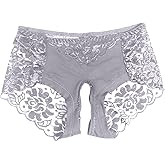 bawilom Womens Sexy Cheeky Underwear Seamless Panties Mesh Lace Bikini Briefs See Through Sheer Slutty Naughty Sex Lingerie
