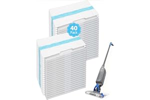 BRJ 40PC Disposable Mopping Pad Refills for Shark VACMOP Pro Hard Floor Vacuum Mop Pads Compatible with VM250 VM251 VM252 VM200 VC205 QM250 VM190 VM200P12 VMP30