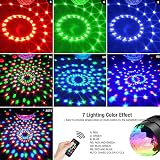 SEBRUANC Mini Disco Ball LED Party Light 360° RGB 3W with Remote 2pc view 5