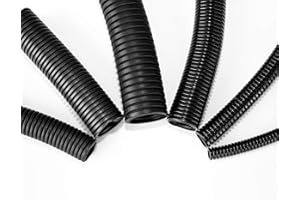 ELECTRIDUCT 3/4" Wire Loom Non-Slit Polyethylene Corrugated Flexible Innerduct Conduit - 10 Feet - Black