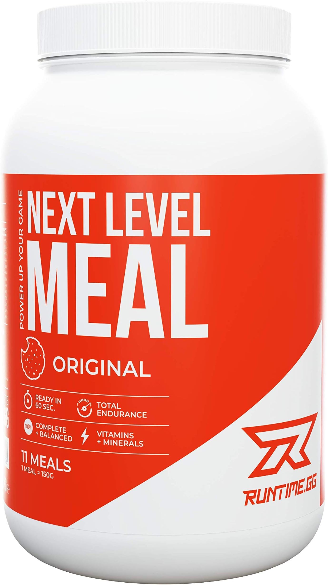 Runtime Next Level Meal - Full Meal Replacement for Long-Lasting Satiation, Energy, Concentration and Performance, with Vitamins and Nutrients (Original)