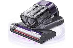 Mxnsewr Mattress Vacuum Cleaner, 18Kpa Handheld Bed Vacuum Cleaner with 253.7nm UV-C Light, HEPA Filter & Ultrasoni, 150℉ Heat, Smart Dual Cup, and One-Click ash Removal for Bed, Sofa(Gray)