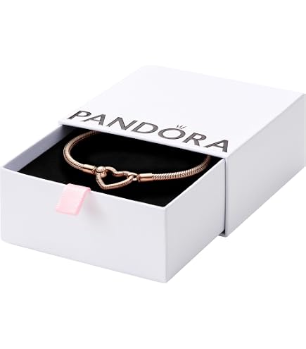 Amazon.com: Pandora Moments Heart Closure Snake Chain Bracelet