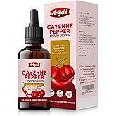 Arigold Cayenne Pepper Drops – Circulation & Energy Support Liquid Supplement with Hawthorn Berry, Beet Root, Turmeric, Vitamins D3 + K2, Ceylon Cinnamon, Berberine & Ginseng – Vegan, Non-GMO, 2 fl oz