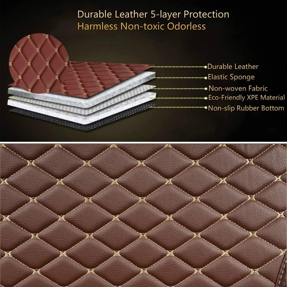 Waterproof NonSlip All Weather Front Rear Black with Beige MyGone Car