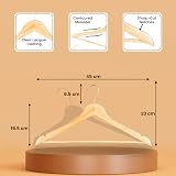 Aspect Wooden Hangers 40 Pack Natural Smooth Notches 360° Hook Pants Bar view 2