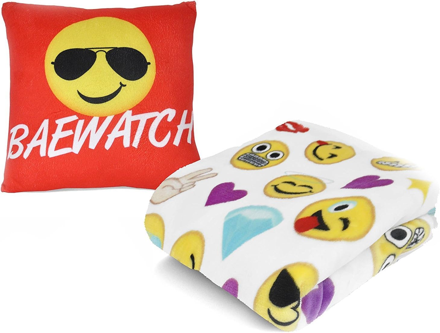Emoji Pals Plush Throw Blanket And Pillow Set Baewatch Amazon Emoji Pals Plush Throw Blanket And Pillow Set Baewatch Amazon