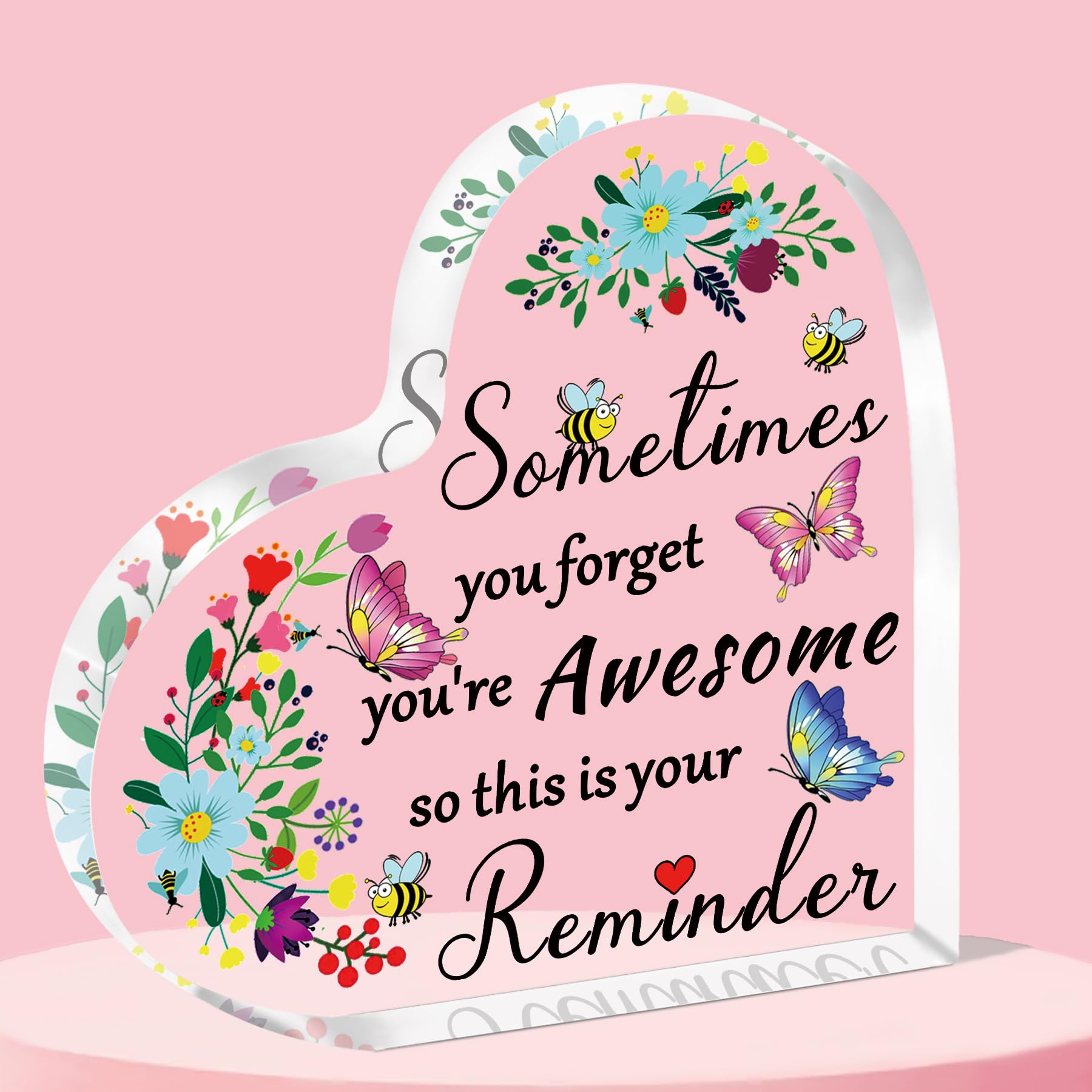 QMVMV Inspirational Acrylic Plaque Gifts for Women & Men - Thank You, Appreciation & Awesome Gifts for Family, Friends, Colleagues & Teachers