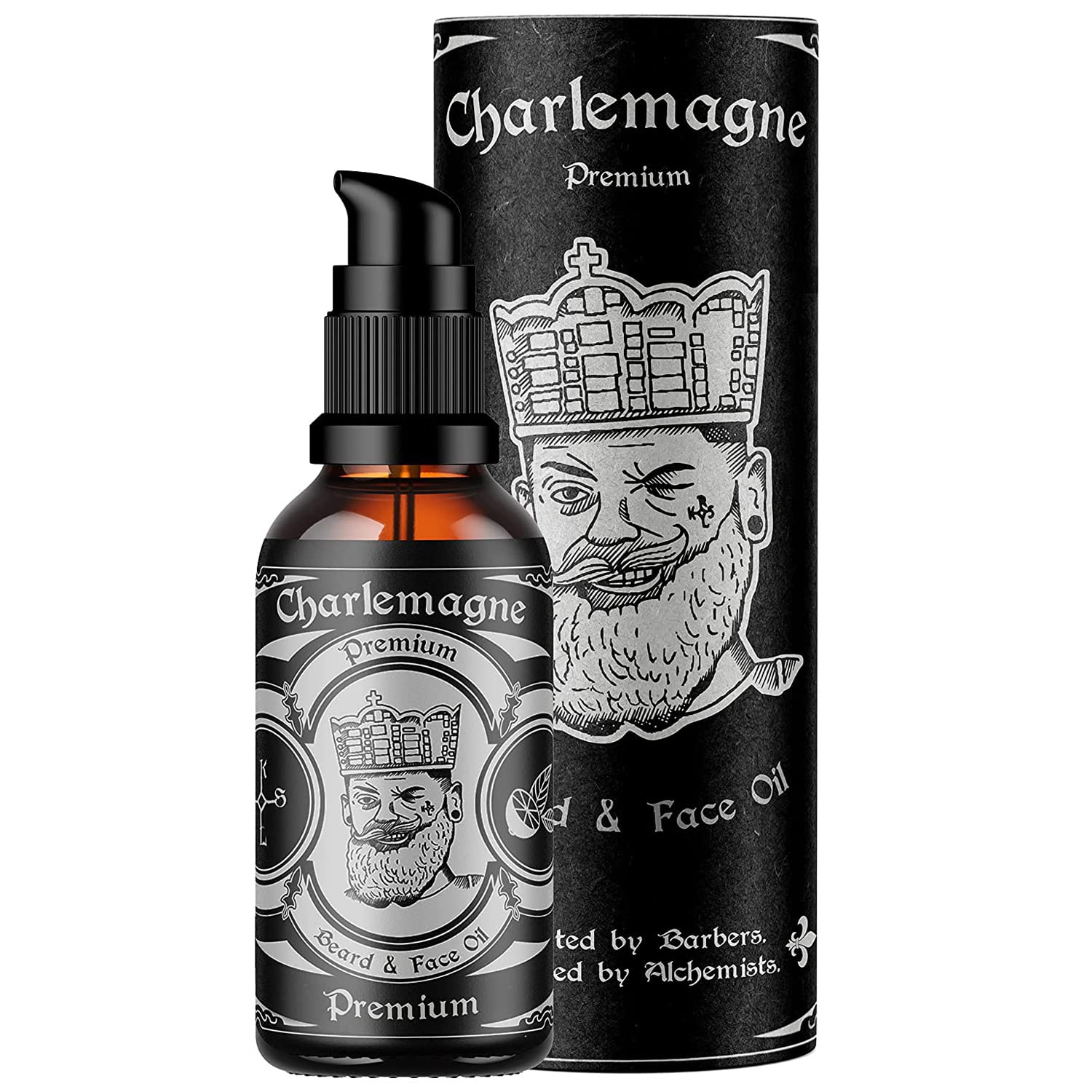 Charlemagne Beard Oil - 30 ml - Beard Oil Made in Germany for Itch Relief - Vegan Argan & Jojoba Nourishing Formula - Quick-Absorbing Matte Finish