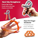 FitBeast Hand Grip Strengthener Kit 5 Pack Adjustable Forearm Grippers Orange view 3