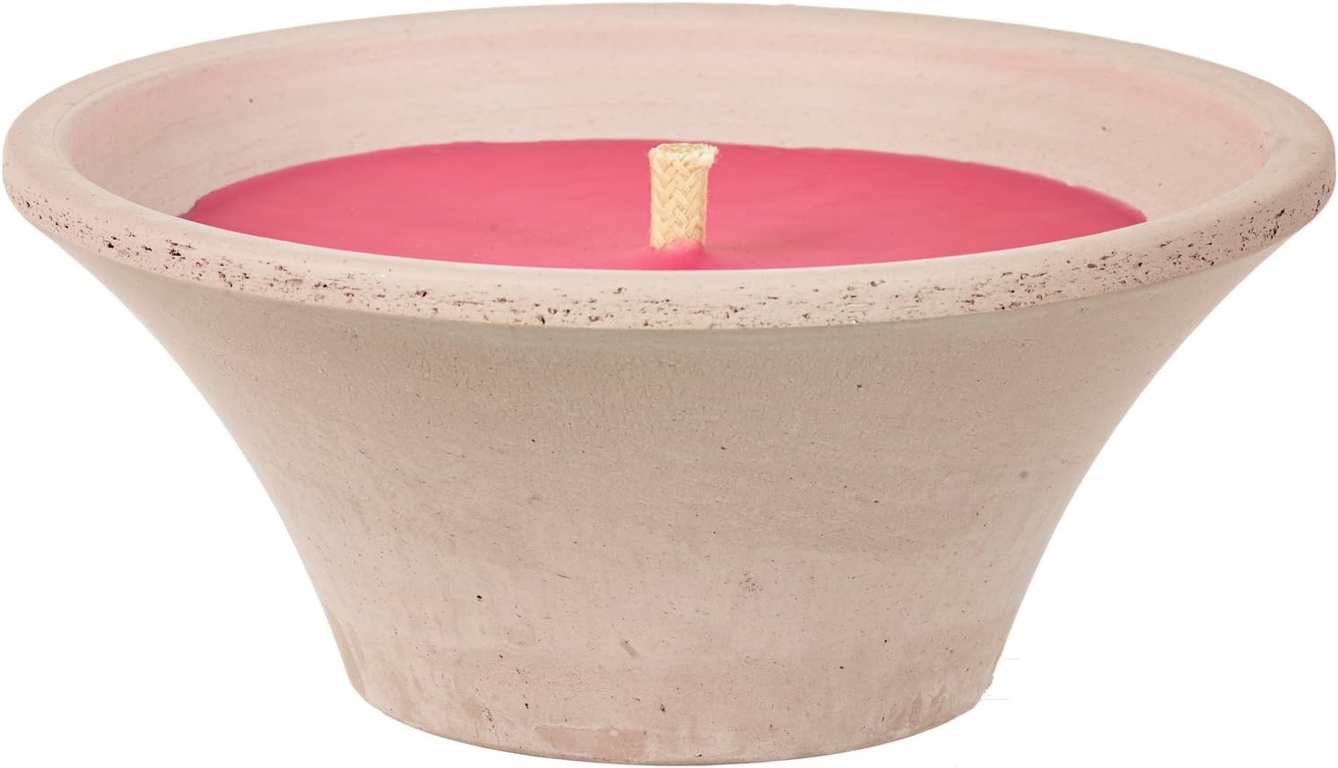 Ivyline Citronella Grey Dish Terracotta citronella & Pomegranate-Dark Fuchsia, Pink, 17.5x17.5x7.5 cm