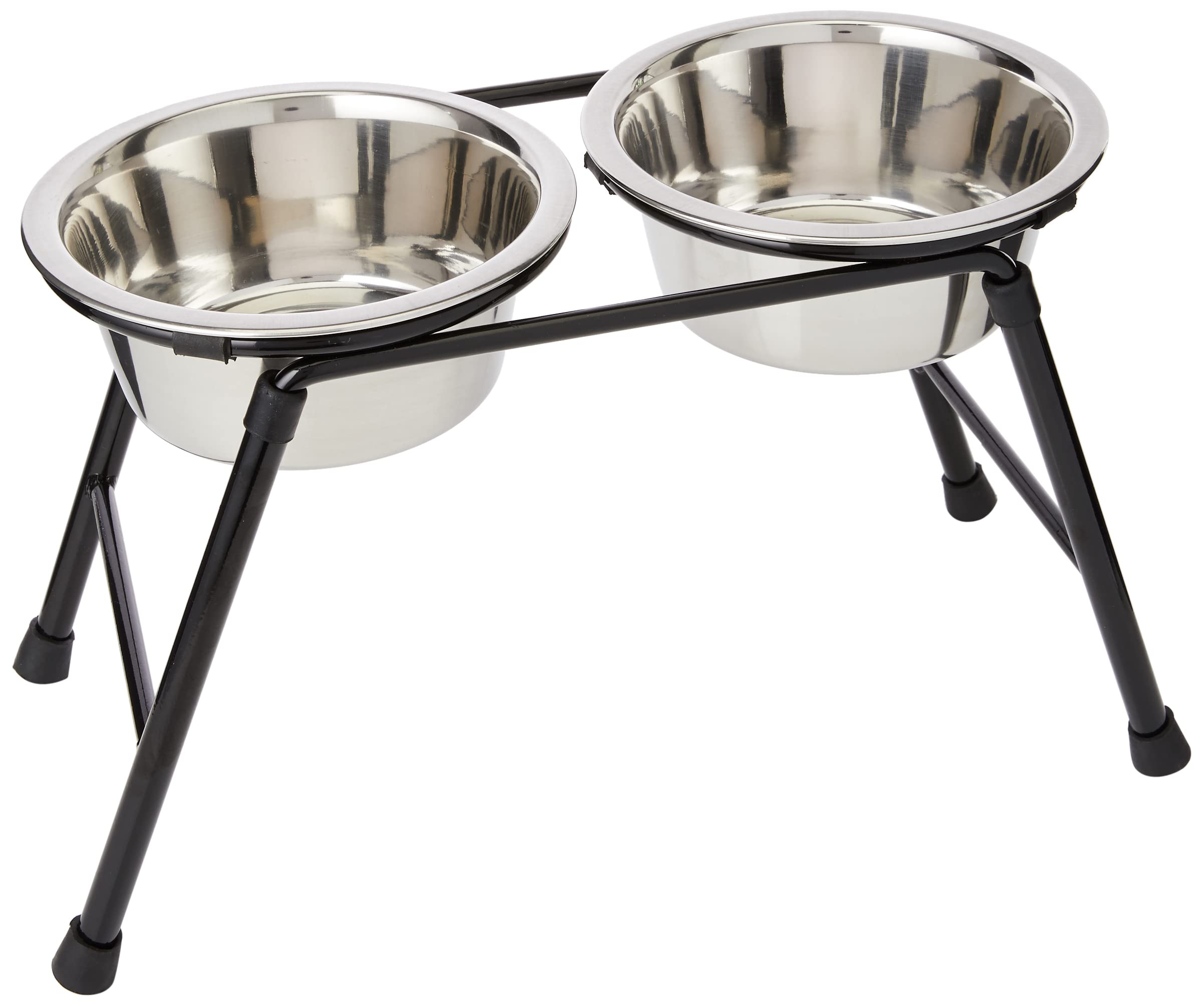 Classic Pet Products Double Feeder High Stand with 2 x 900 ml Stainless Steel Dishes, 220 mm Tall | Raised Double Dog Bowl | Durable Metal Frame | Easy Clean Removable Bowls