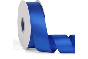 BOMYBAW Double Faced Solid Color Royal Blue Satin Ribbon 1-1/2" X 50 Yards Continuous, High Density Polyester Ribbon for Gifts Wrapping, Wedding, Party, Crafts, Hair Bows, Flowers, Home DIY Decor