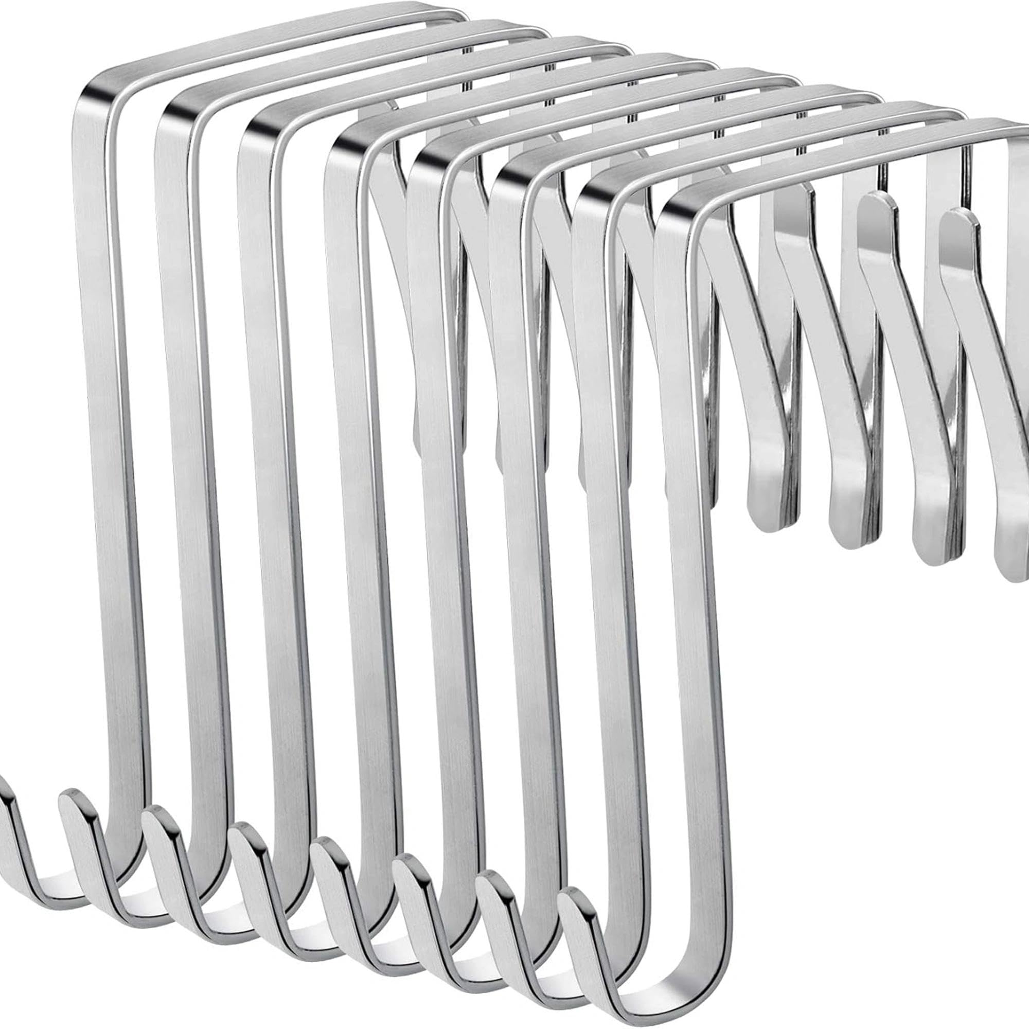 ilauke Over Door Hooks Set of 8, Adjustable Metal Hangers Fits 1-3/8' to 1-3/4" Widths, Over The Door Hooks for Hanging Clothes, Towels, Coats and More
