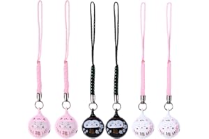 LUOZZY 6 Pcs Lucky Cat Pendant Charm Japanese Beckoning Cat Phone Charm Wealth Health Maneki Neko Fengshui Fortune Lucky Cat Charm for Phone Backpack