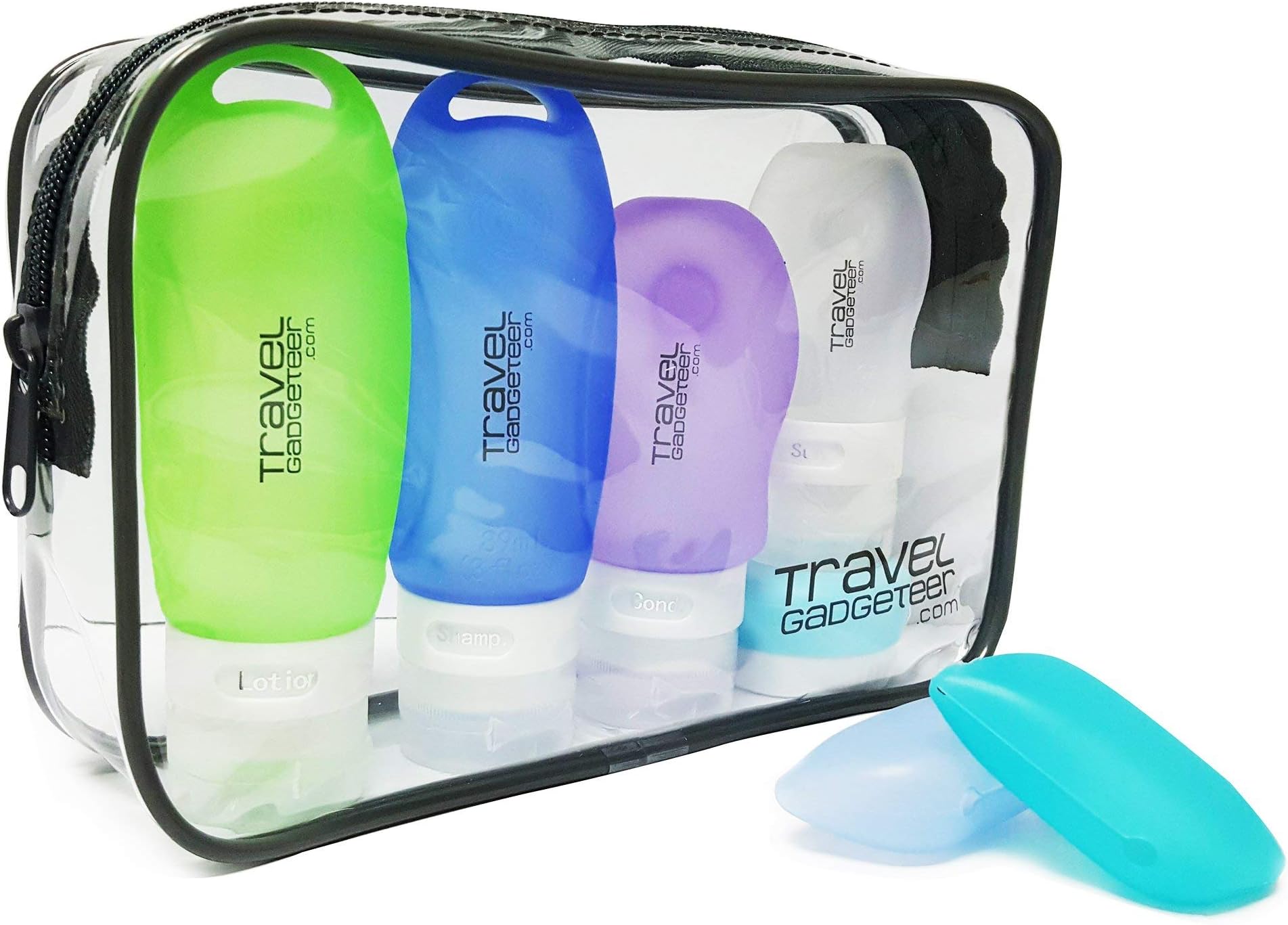 Travel Bottles - TSA Approved 3 oz Travel Containers, Leakproof Travel Tubes + TSA Approved Toiletry Bag + Toothbrush Cover