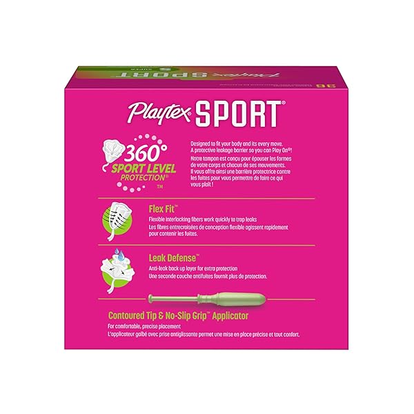 PLAYTEX SUPER ABSORBENCY SPORT TAMPONS, UNSCENTED, 36 COUNT (PACK OF 3)