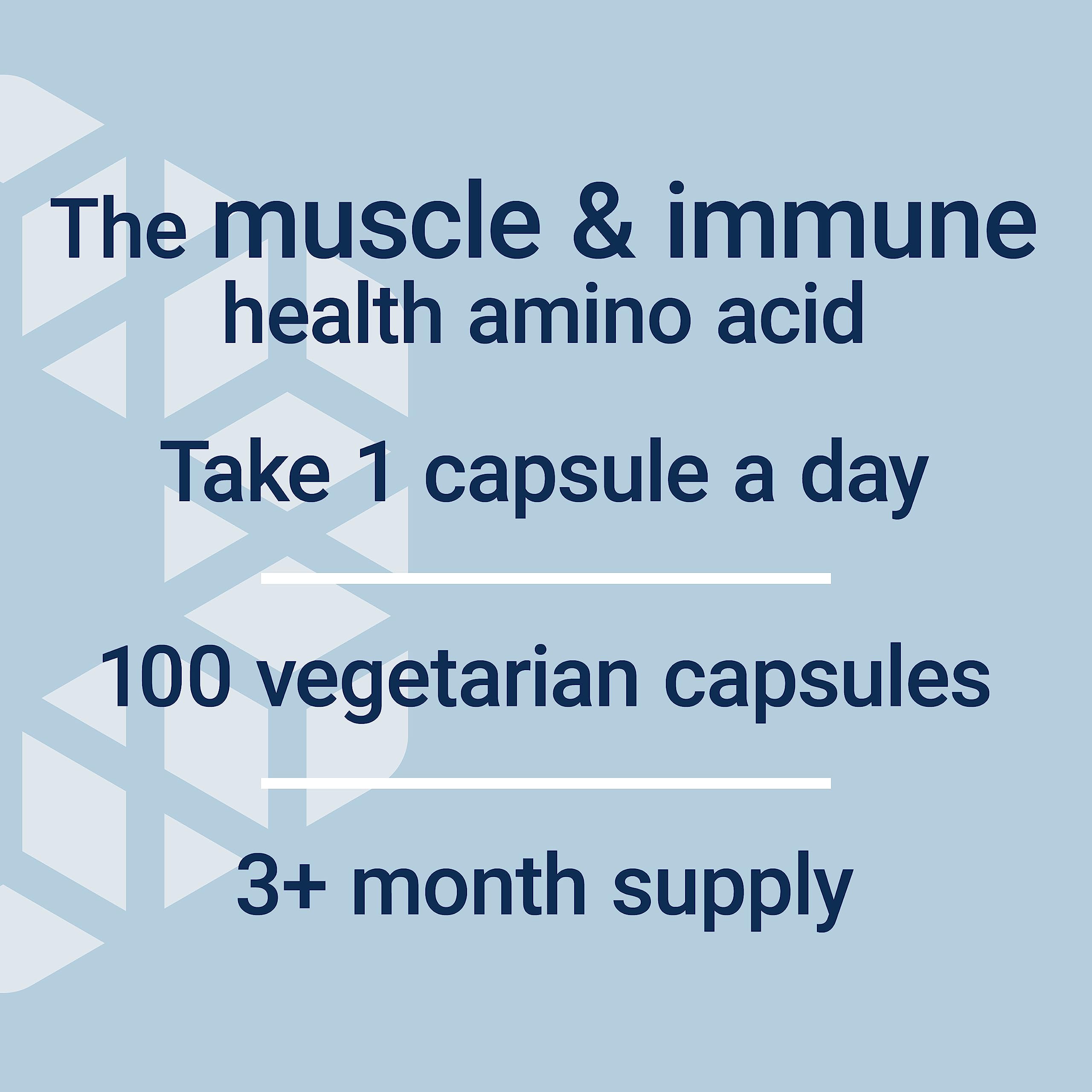 Life Extension L-Glutamine, 500 mg L-glutamine, Amino Acid, Supports Muscle Health and Immune Health, Gluten-Free, Non-GMO, 100 Vegetarian Capsules