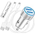 [Apple MFi Certified] iPhone 15 Fast Car Charger, BAOYUANDA 4.8A Dual USB A Ports Fast Power Car Charging Block with 2Pack Type C Cables Quick Charger for iPhone 15 Plus/15 Pro/15 Pro Max/iPad/Aipods
