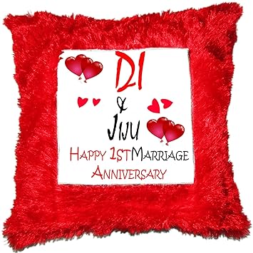 Buy Juvixz Di Jiju Happy 1st Marriage Anniversary Printed Red