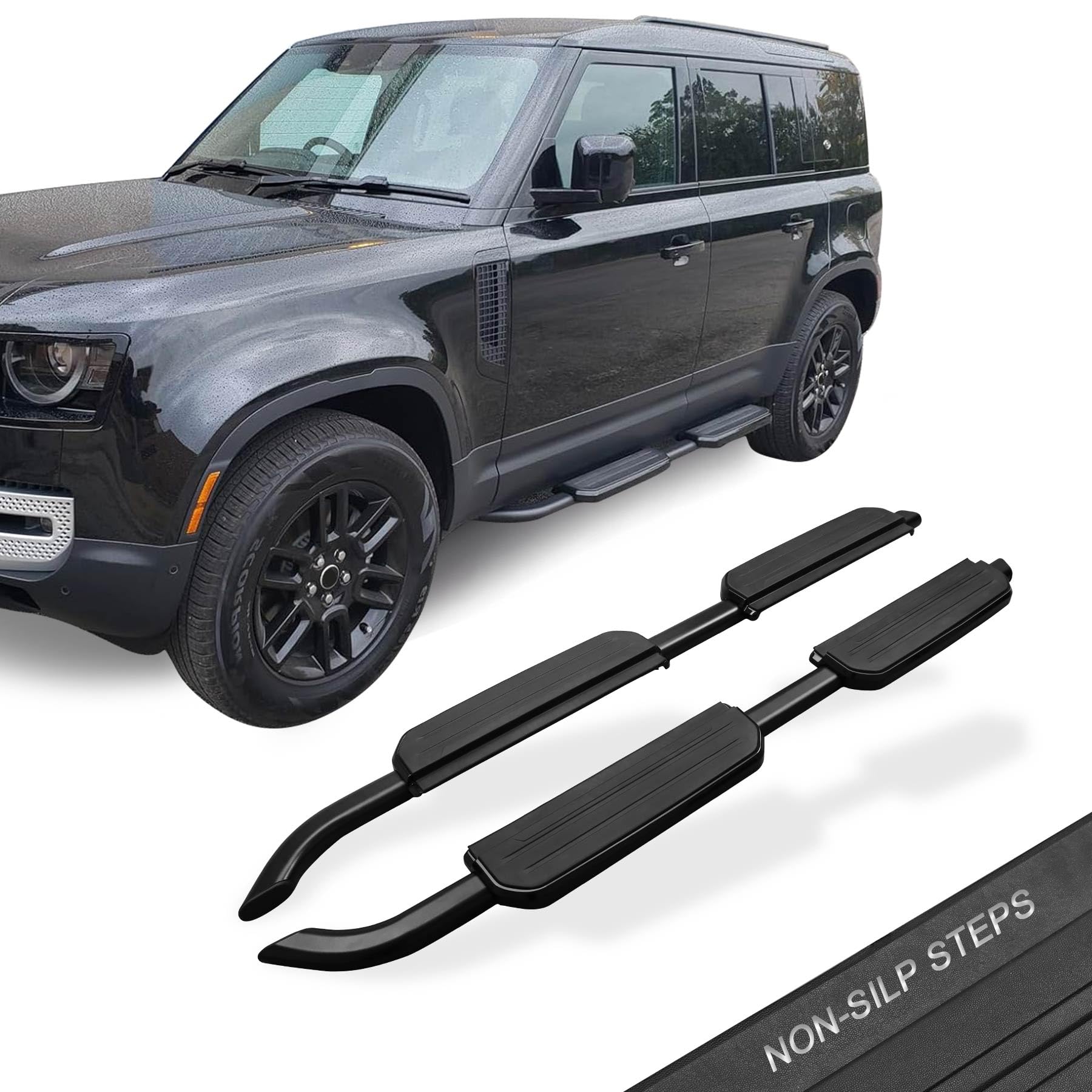 Photo 1 of SNIXWOO Running Boards for LR Defender 110 130 4dr 2020-2026, All Black Side Steps - No Drilling Required, But Need to Cut Side Trims