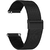TStrap Mesh Watch Band Metal - Black Quick Release Watch Bands for Men Women - Stainless Steel Smart Watches Strap Bracelet Replacement - 10mm 12mm 14mm 16mm 18mm 20mm 22mm