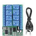 Placa de relé Dtmf, AD22A08 DC 12V 8CH DTMF Relé Teléfono Decodificador de señal de voz Módulo de interruptor de control remo