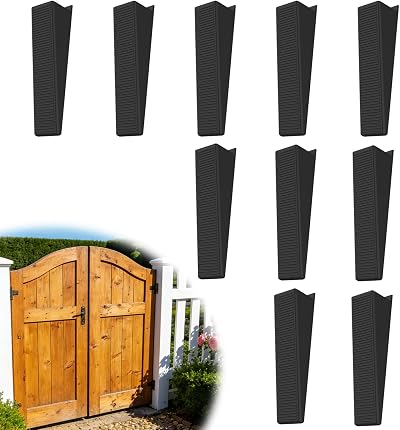 BEHAHAI Fence Panel Wedges 10 Pack Black Plastic Levelling Noise Stoppers