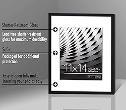 Americanflat 11x14 Picture Frame in Black - Use as