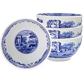 Spode &ndash; Blue Italian Blue Italian Dip Bowls &ndash; BlueWhite, Set of 4 | Dip bowl set for sauces &amp; condiments, porcelain construction, set of 4, Spode Blue Italian pattern compatibility