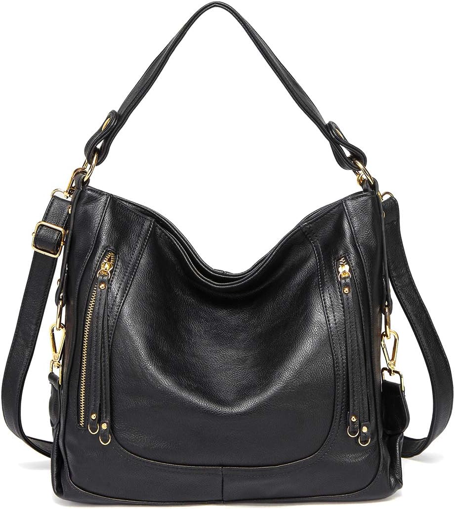 Hobo Bags for Women, Kasqo Large Leather Handbags Shoulder Top Handle Bag with Detachable Strap